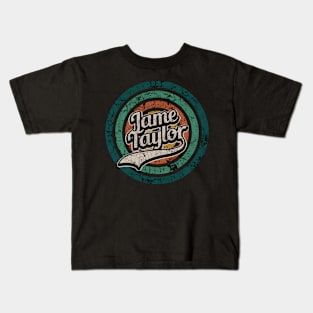 Jame Taylor // Retro Circle Crack Vintage Kids T-Shirt